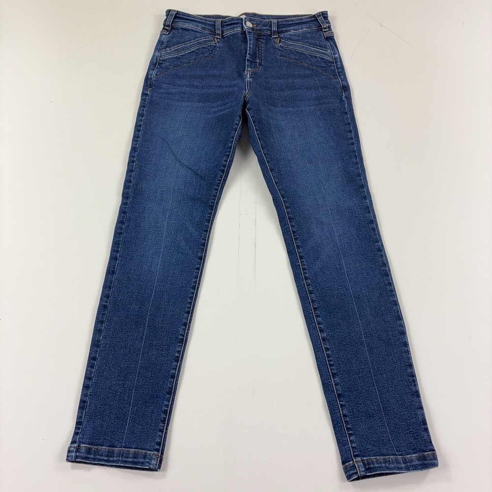 Anthropologie Pilcro Jeans Womens 28 Blue Medium Wash Mid Rise Skinny Stretch